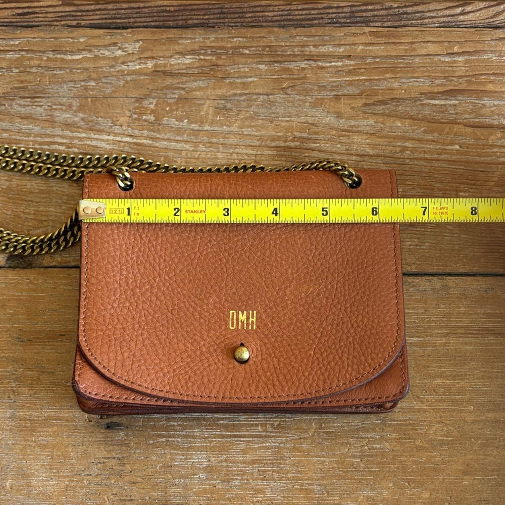 Madewell Tan Pebbled Leather Crossbody with Gold Chain - Picture 9 of 12